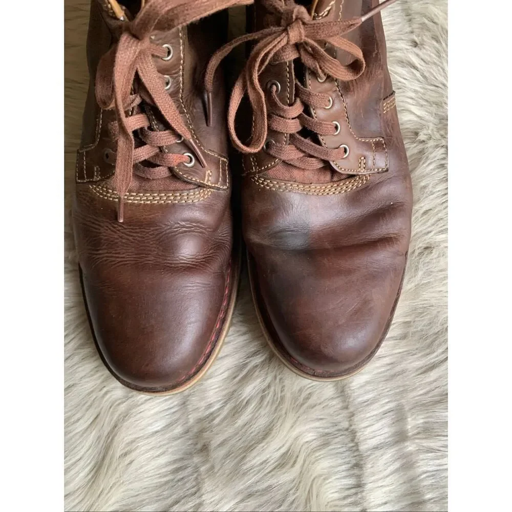 Clarks Varby Top Lace Up Ankle Boots Brown Leather Size 13M